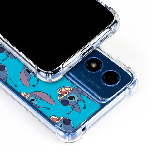 Disney Lilo and Stitch Face Expression Pattern Moto G 5G (2024) Clear Case
